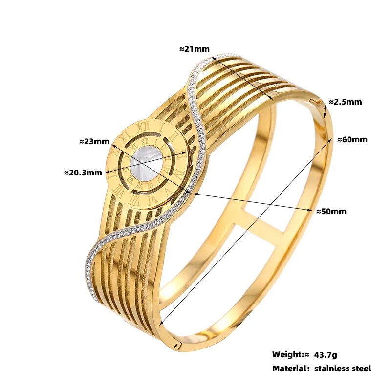 Pulseira de Aço Inoxidável Algarismos Romanos