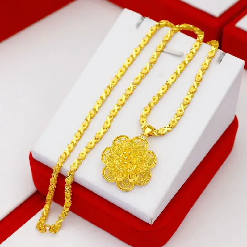 Colar de Ouro 18K com Flor